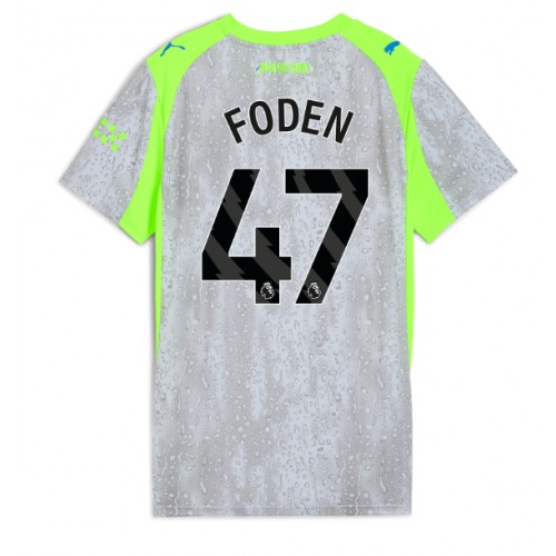 Stroje piłkarskie Manchester City Phil Foden #47 Koszulka Trzeciej dla damskie 2025-26 Krótki Rękaw
